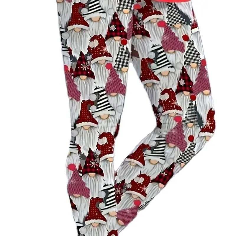 New Christmas print elasticated waist tight fit casual leggings for women