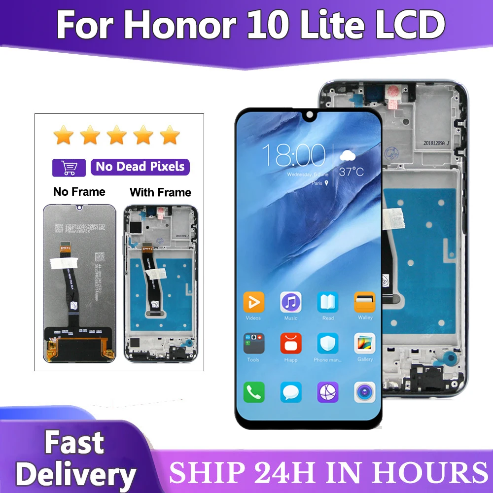 

6.21'' For Honor 10 Lite LCD Display Touch Screen Digitizer Assembly For Honor10 lite HRY-LX1, HRY-LX2, HRY-AL00 Display