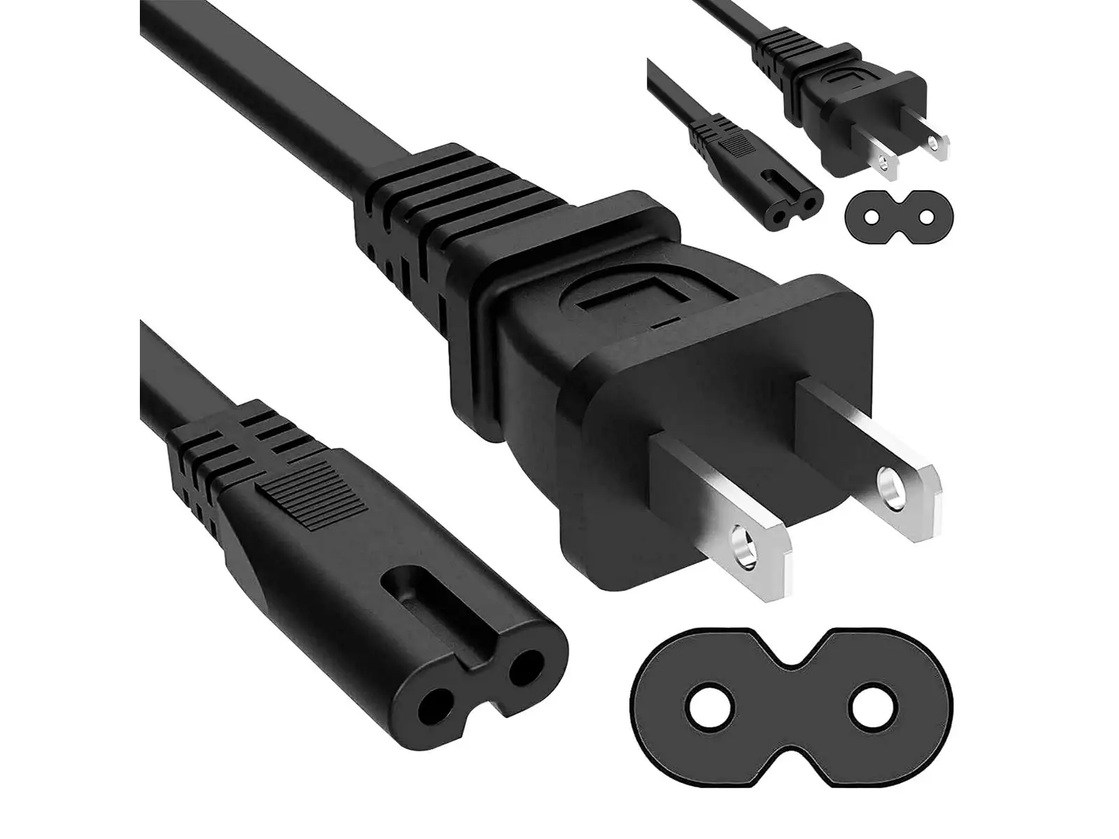 

5 Core AC Power Cord 6 Ft 2 Prong US Male to Female Extension Adapter 16AWG/2C 125V 13A PP 1001 2 Pcs