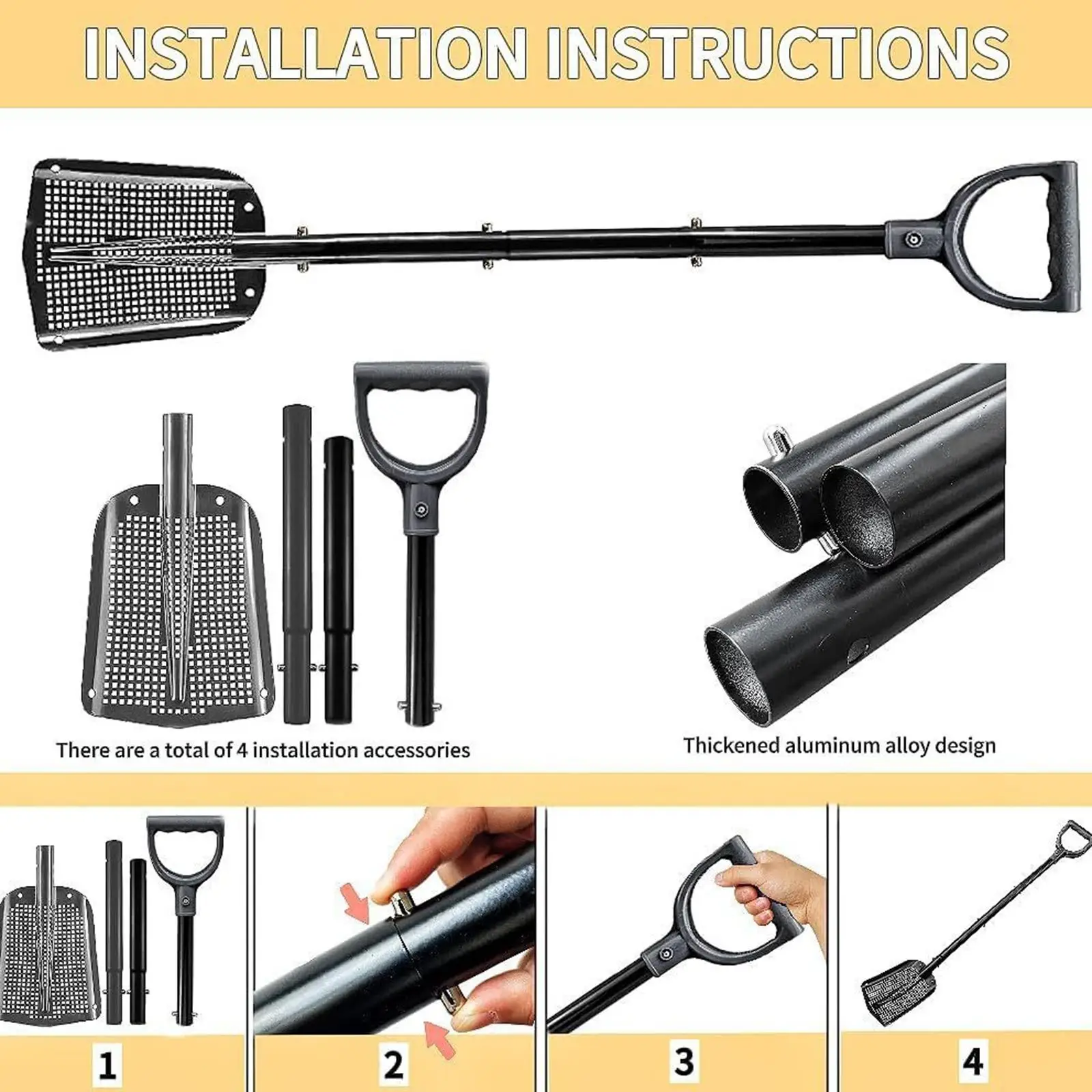 Pala para tamizar arena, herramienta de jardinería ligera, pala para arena, pala para arena para jardinería, limpieza de arena para gatos, gallinero