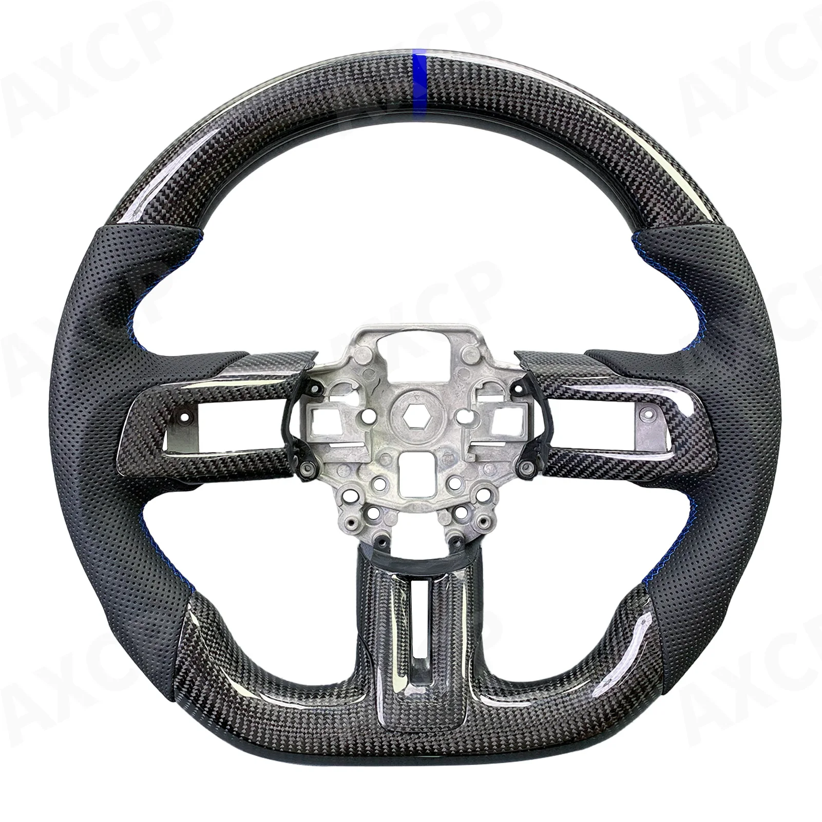 For Ford Mustang 2015-2022 steering wheel customized carbon fiber perforated leather