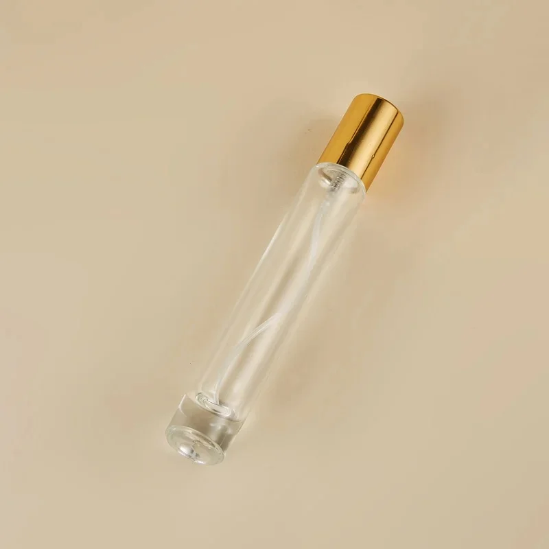 Flacon pulvérisateur de parfum en verre arrondi de 10ml, avec buse électrochimique en aluminium, rechargeable, 20 pièces/lot