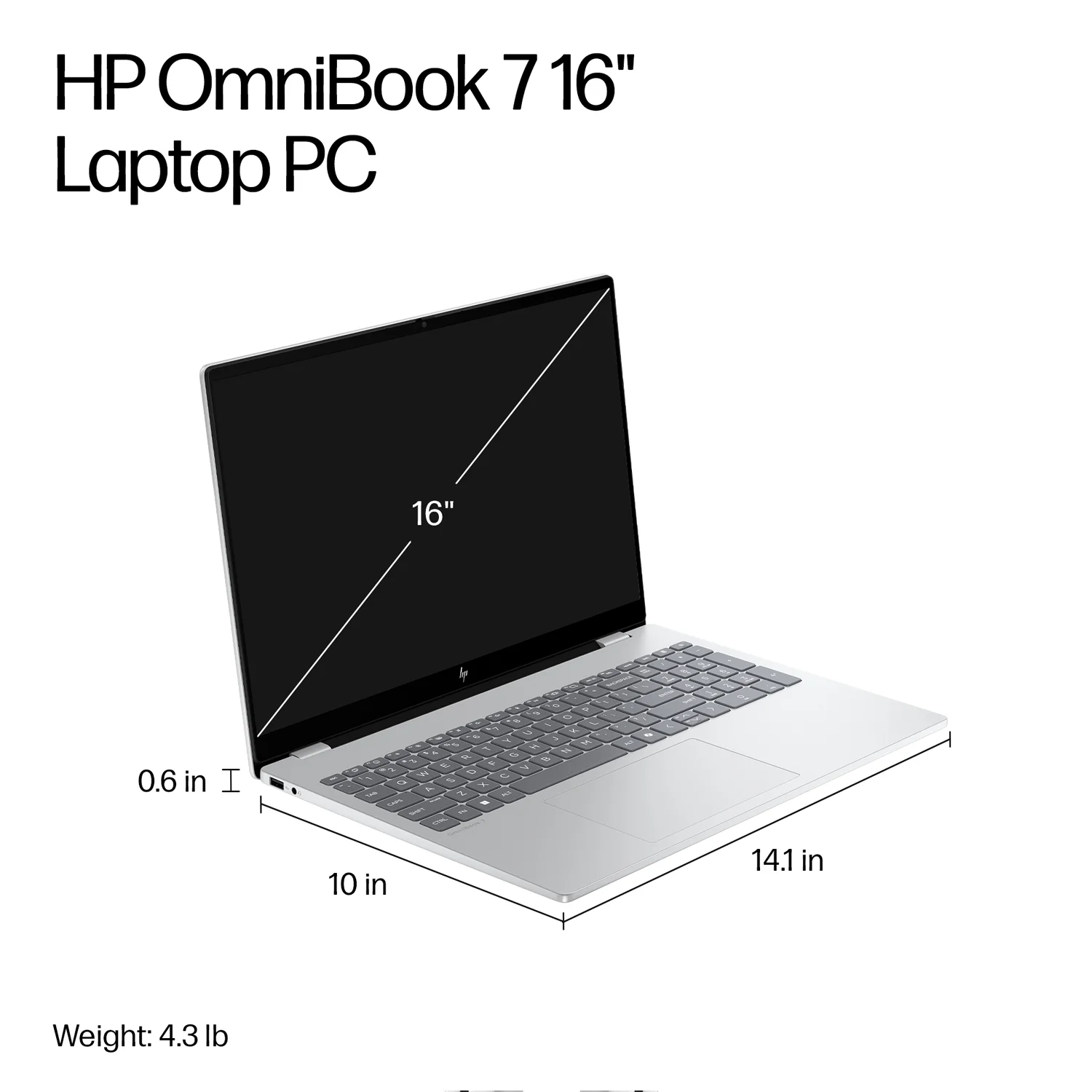 كمبيوتر محمول HP OmniBook 7 بشاشة لمس مقاس 16 بوصة - Intel Core Ultra 7 255H - 2K OLED 120 هرتز - ذاكرة 32 جيجابايت - 1 تيرابايت SSD - Windows 11 Home
