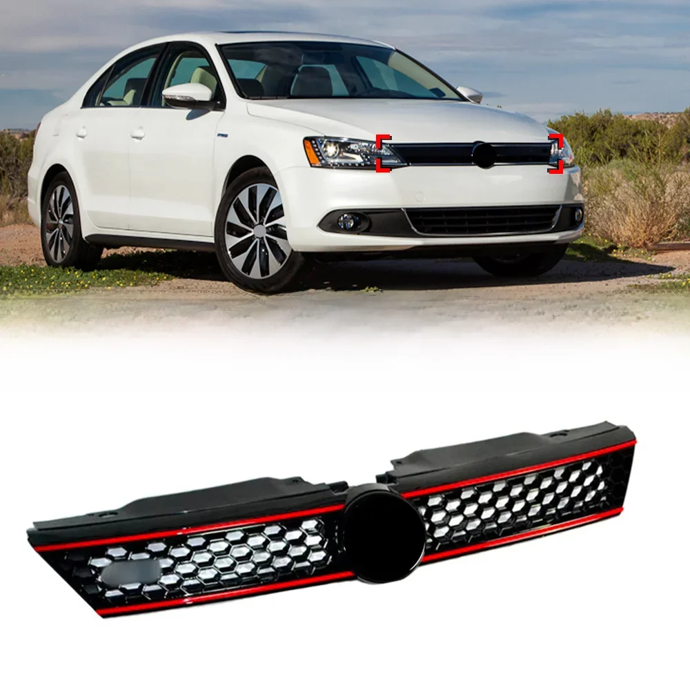 Waben gitter Frontgrill für Volkswagen VW Jetta MK6 Front stoßstange Oberer Kühlergrill Motorhaube Mesh Grill Ersatz