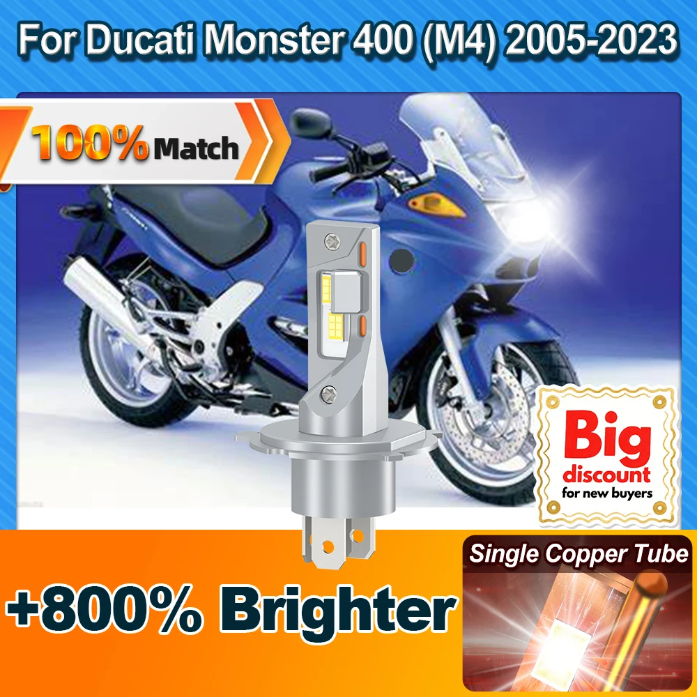 

CROSSFOX For Ducati Monster 400 (M4) 2005 2006-2020 2021 2022 2023Motorcycle LED Headlight Ampoules Auxiliary Moto Light Bulbs
