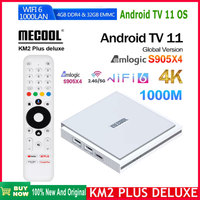 Best Mecool KM2 Plus Deluxe Android 11 TV Box1000M Amlogic S905X4 4K HD ATV BOX 5G WiFi 6 Dolby Audio Media Player Set Top Box