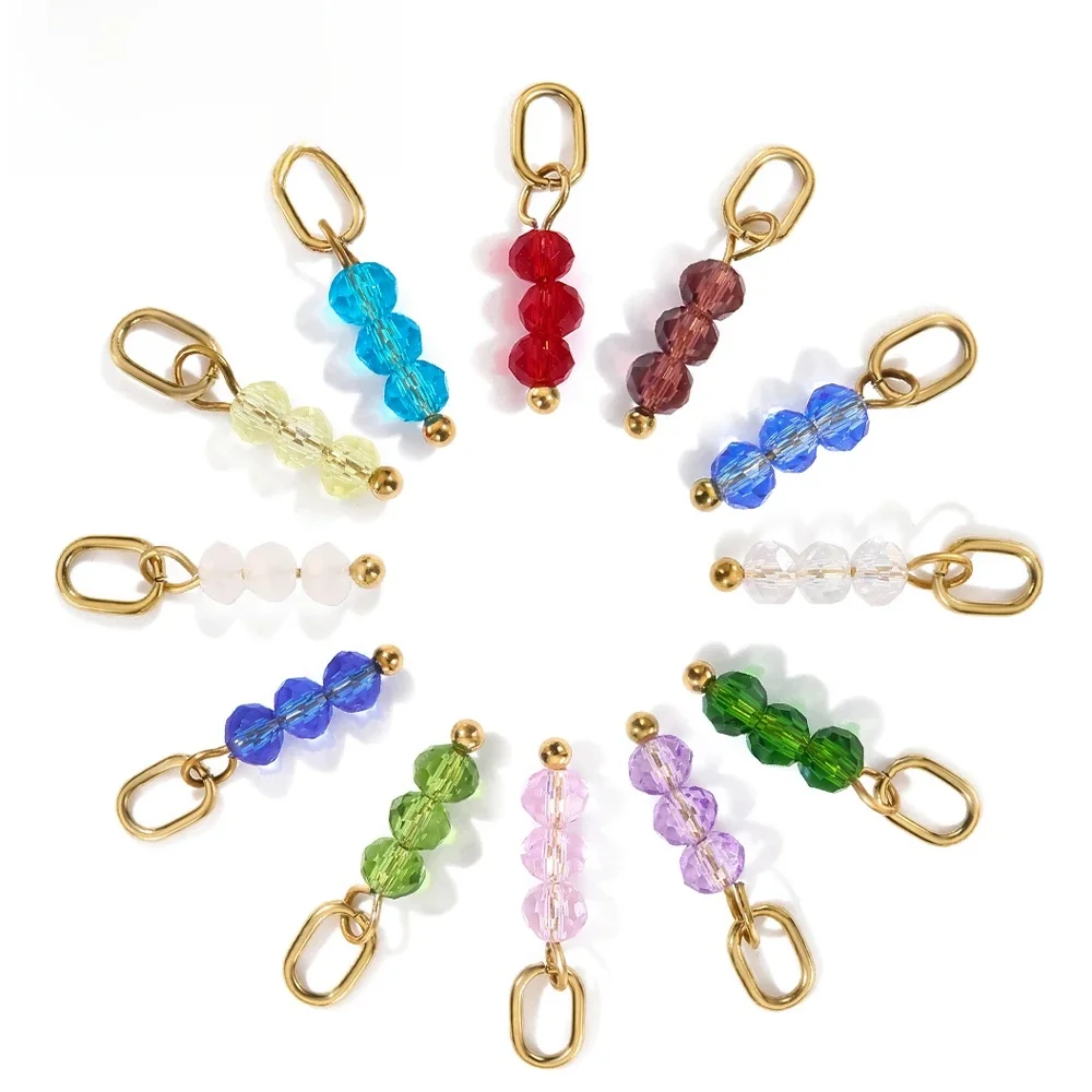 EManco Les breloques en acier inoxydable anti-hypoallergéniques en cristal coloré à la mode peuvent être fabriquées dans des colliers et bracelets DIY pour femmes