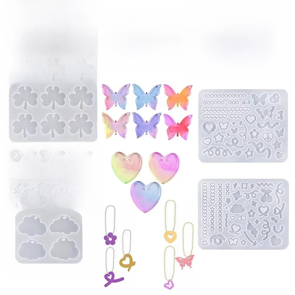 SNASAN formy silikonowe serce gwiazda kwiat motyl wisiorek Making geometria Handmade narzędzie do majsterkowania UV żywica epoksydowa formy silikonowe — zdjęcie 2