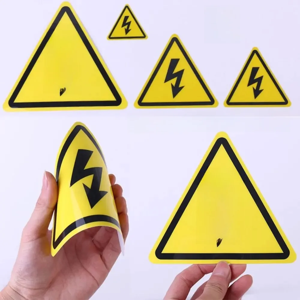 Lot de 5 autocollants en iode jaune pour boîte électrique, accessoires de 3.6/5/8/10/15cm, danger de choc électrique