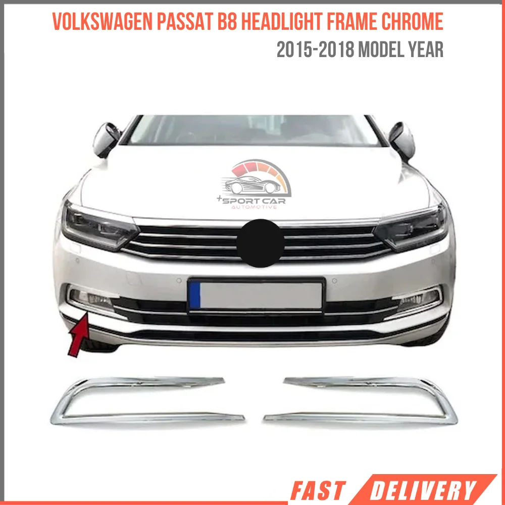 For Volkswagen VW Passat B8 2015-2018 Fog light Cover Frame Stainless Steel Auto Accessories High Quality Styling