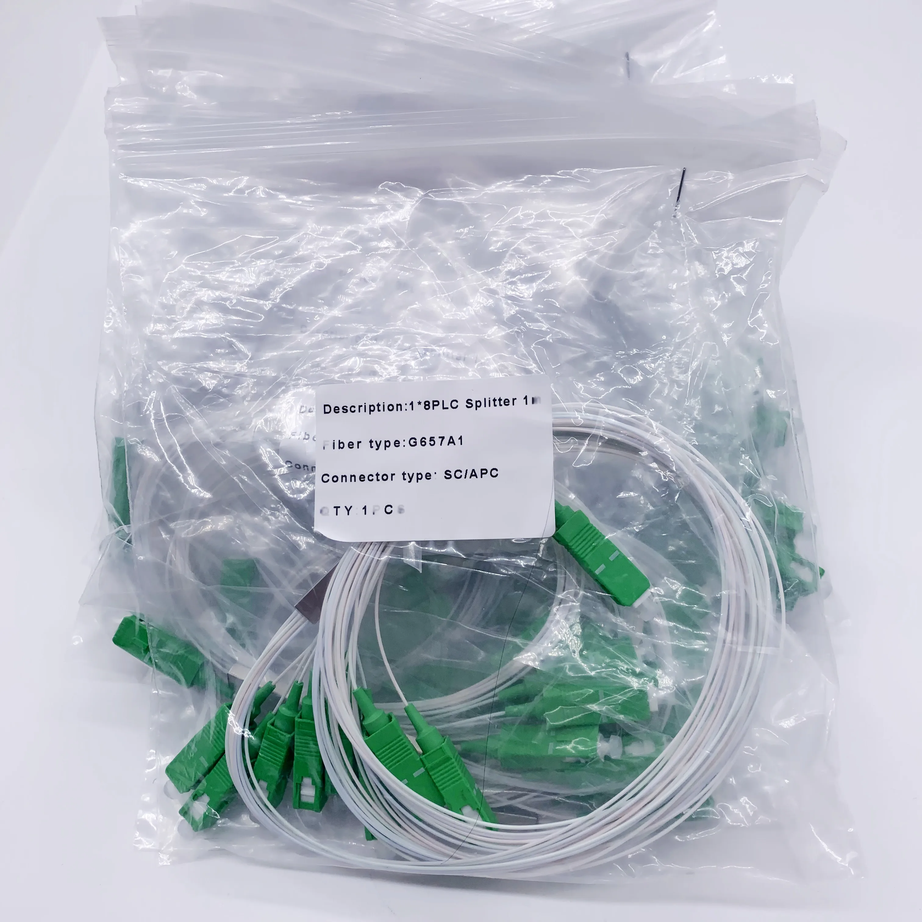 5pcs 10pcs Opitc Fiber Splitter 1x2 1×4 1×8 1×16 1×32 Optical Fiber Connector Tube Splitter SC APC Connector Splitter Connector