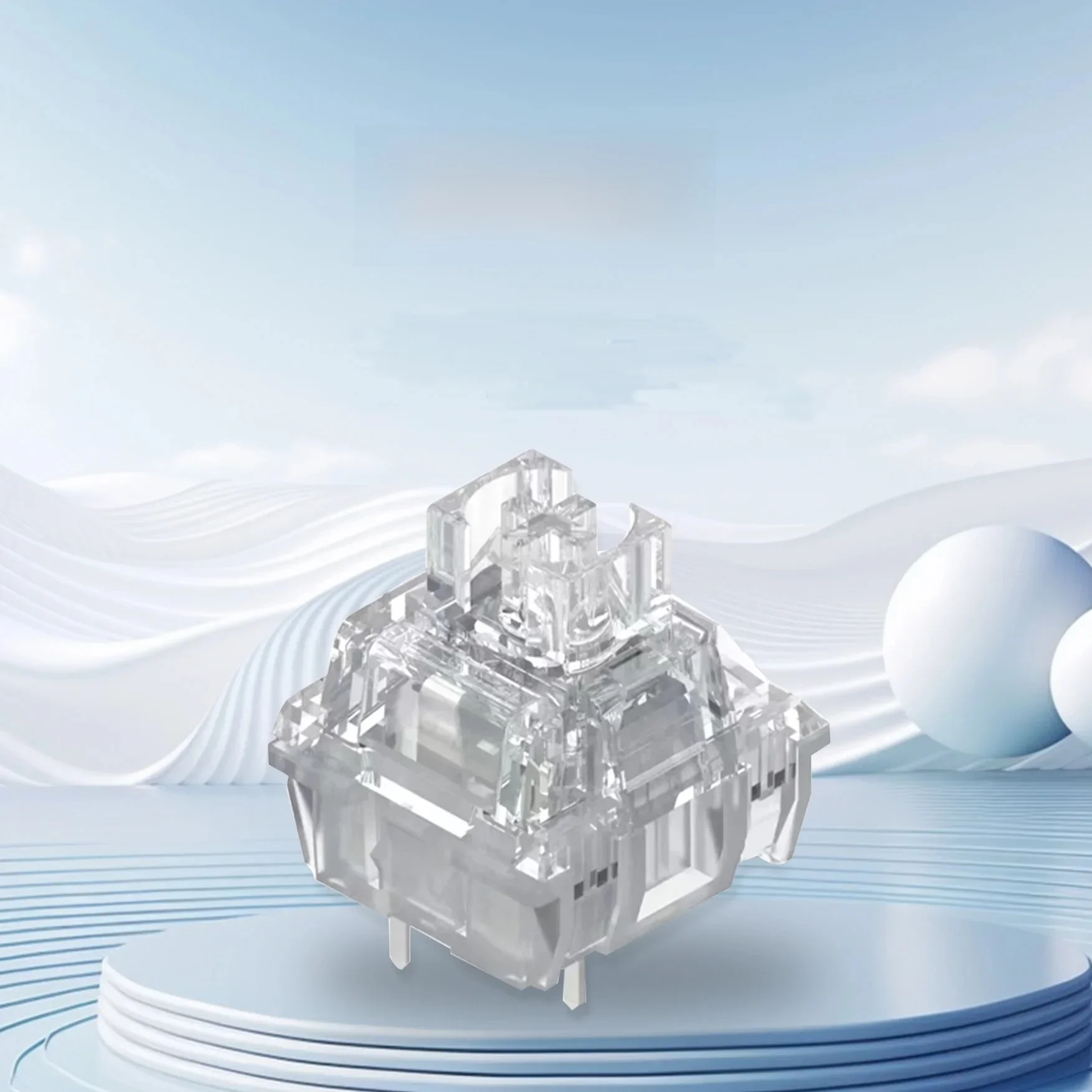 TTC – interrupteur silencieux la reine des neiges V2, clavier mécanique, commutateurs linéaires muets, 39 gf, 3 broches, rvb, Transparent, lubrification en usine, PC personnalisé