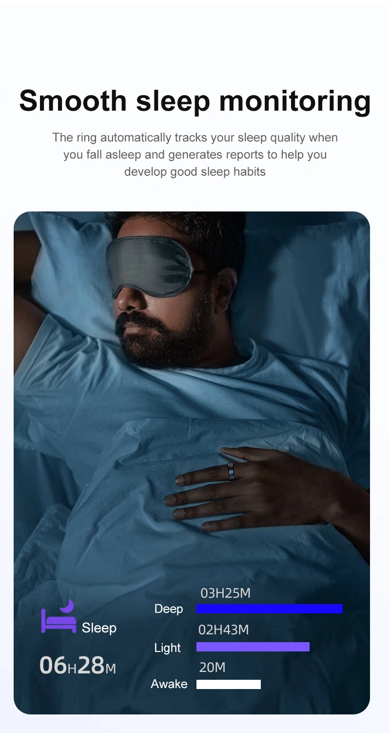 Anel inteligente 2025 para homens e mulheres, monitor de frequência cardíaca e oxigênio no sangue, IP68 e 5ATM à prova d'água, modo multiesporte, anéis de casal, melhor presente