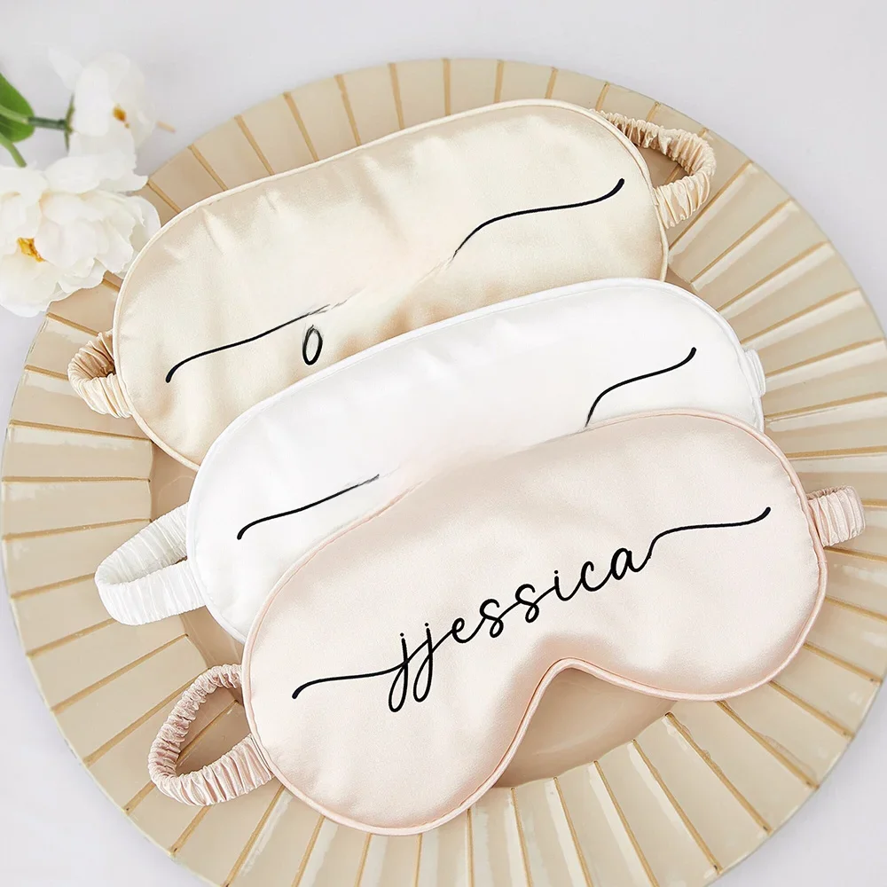 Masque pour les yeux de sommeil personnalisé avec sac cadeau Masque pour les yeux de demoiselle d'honneur pour la fête des mères Anniversaire Faveurs de mariage Nom monogramme personnalisé