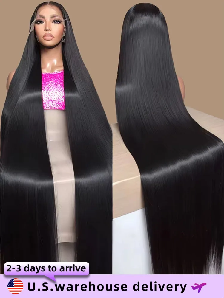 

250 Density Straight Human Hair Wigs 13x6 HD Transparent Lace Frontal Wig 40Inch Lace Front Closure Human Hair Wigs 100% Quality