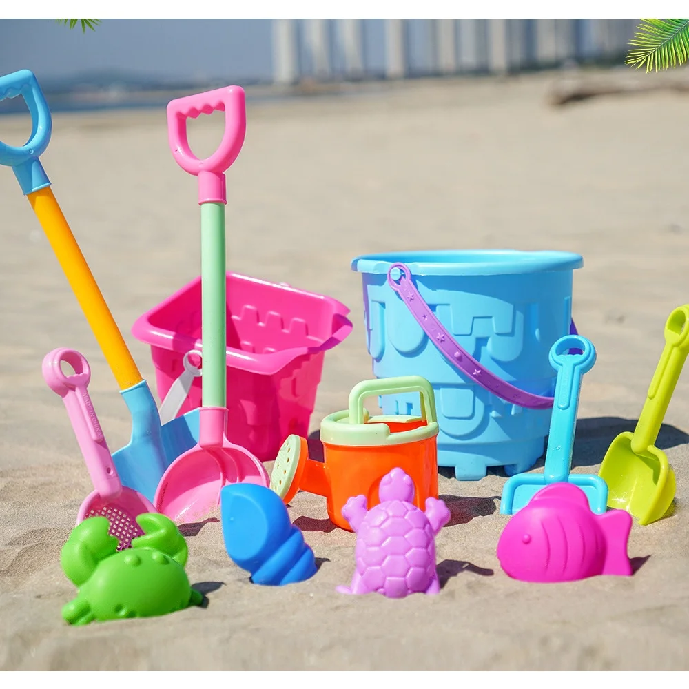 Children's Beach Toy Set Baby Playing In Water and Sand Large Sand Shovel Beach Bucket Sand Digging Tool Hourglass