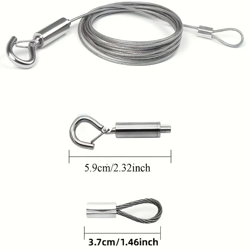 2 Adjustable Metal Buckle Ropes, Durable and Rust Proof Multifunctional Suspension Ropes, Suitable for Curtains and Outdoor Use