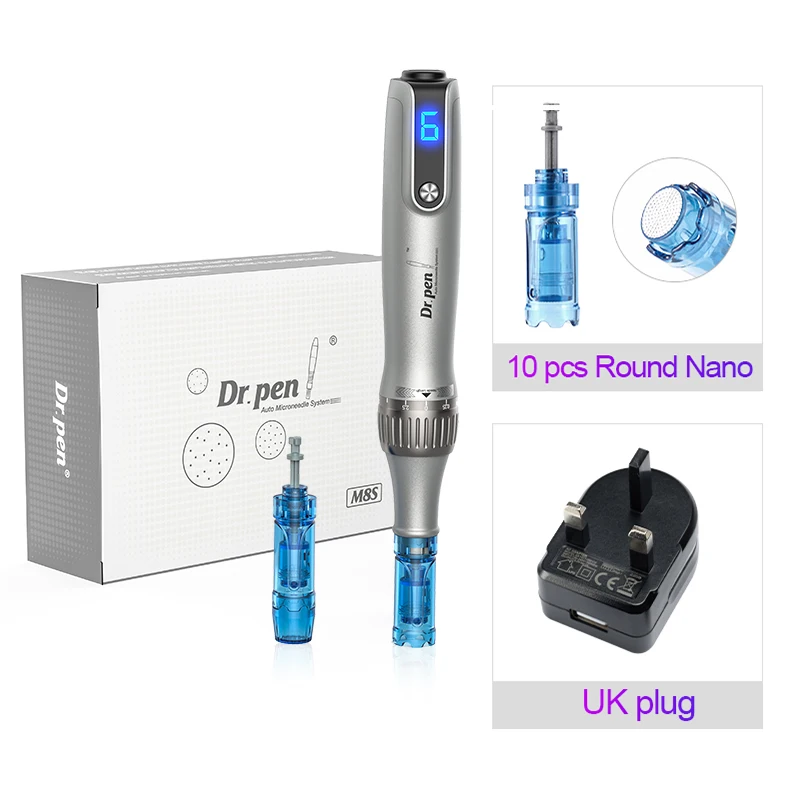 Dr. Pen M 8S Micronaaldling Pen Met 12 Vervangende Cartridges Draadloze Derma Micronaaldle Penset Professionele Huidverzorgingstools