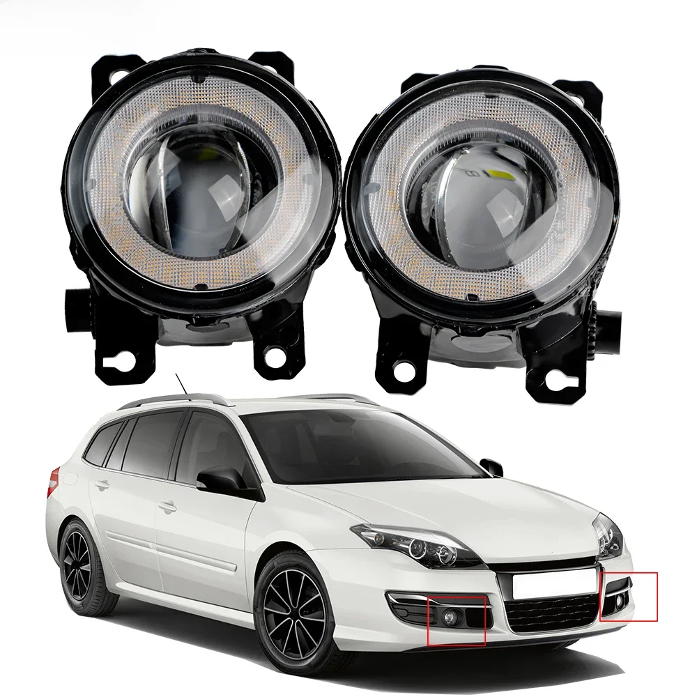 2 X światło przeciwmgielne LED światła do jazdy dziennej anioł oko DRL 30W 8000lm 12V dla Renault Laguna 3/III Grandtour 2005-2015 — 2