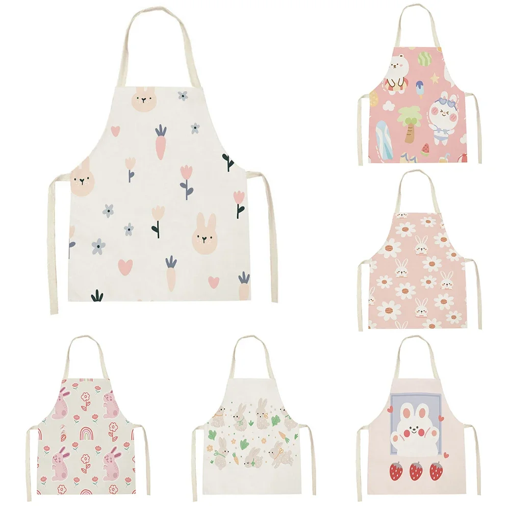 Amusant agneau cuisine rose tablier maison propre dessin animé chaton animaux tabliers cuisson cuisine femmes cuisson taille bavoir adulte enfants bavoir