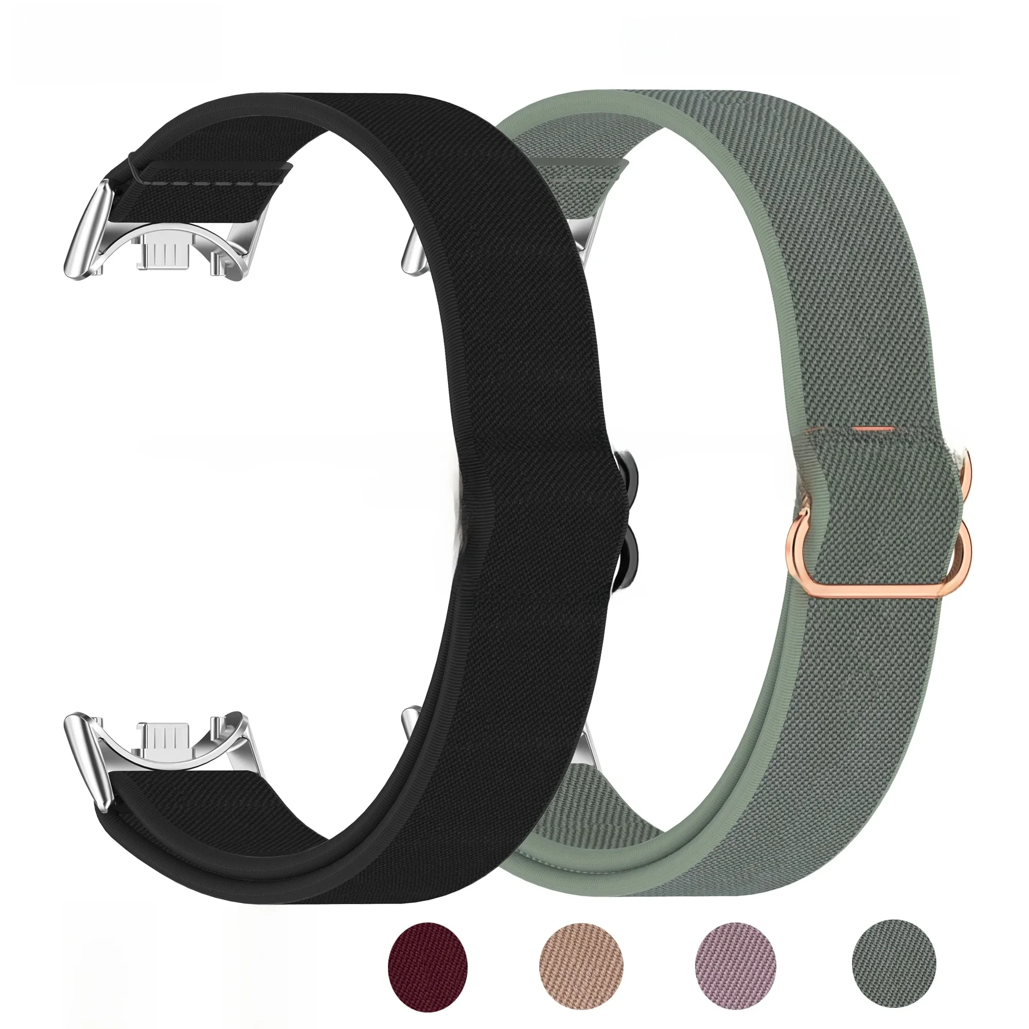 Sangles chouchou pour Xiaomi Mi Band 9 8, accessoires de sangle, boucle en Nylon élastique, bracelet correa de remplacement, bandes Miband9 Miband8