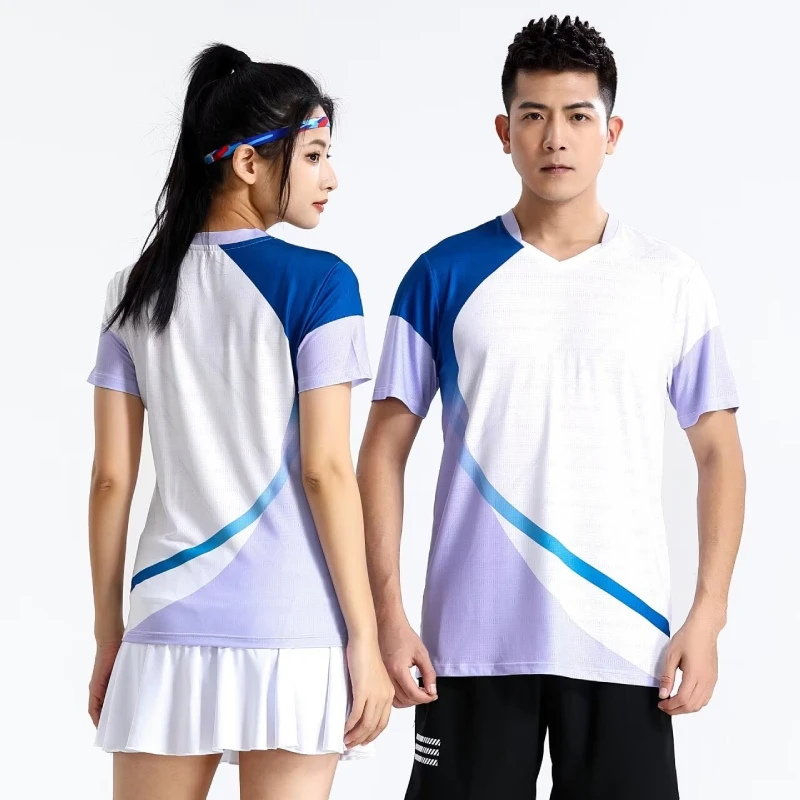 Premium Kwaliteit Tenniskleding Snel Droog Mannen Vrouwen Kind Badminton Shirt 2024 Outdoor Sport Korte Mouwen Ronde Hals T-Shirt