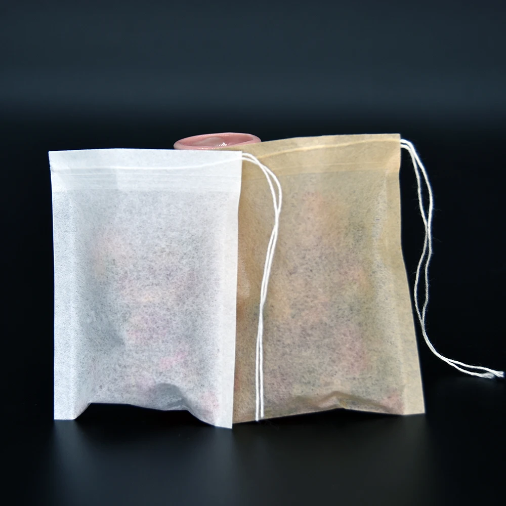 10000Pcs 60 X 80mm Food Grade Paper Tea Bags Coffee Filters With Single Drawstring Herbal Plant Packing Pouches