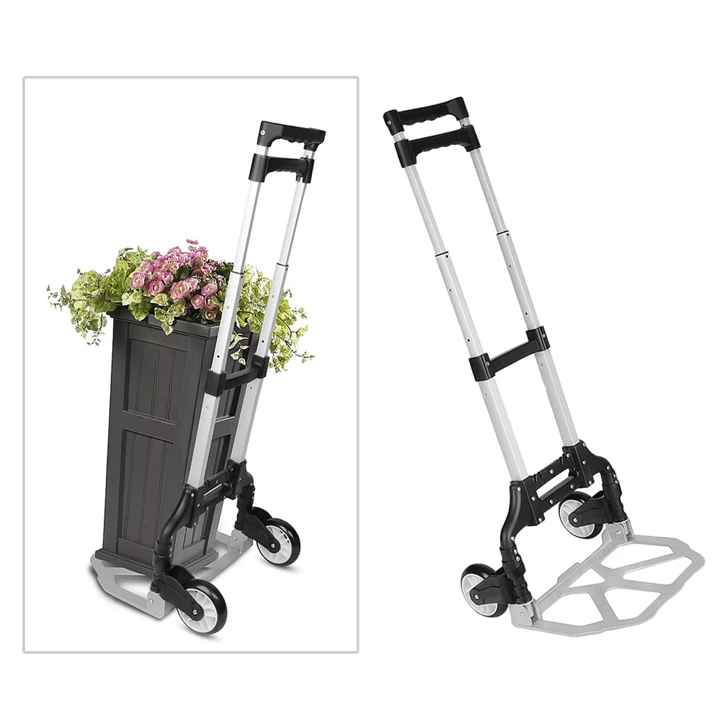 

Folding Trolley Folding Hand Truck Portable Luggage Truck Cargo Truck With Wheel for Household Shopping Lightweight Shopping Car