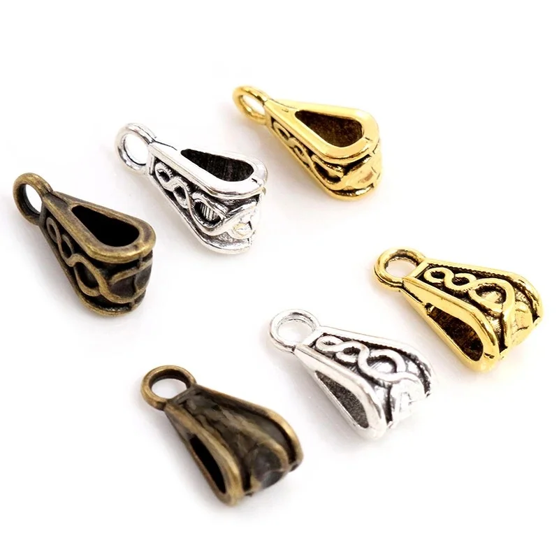 15x7mm 20 sztuk antyczne złoto srebro pozłacane klamrami Pinch ręcznie robiony wisiorek: DIY dla bransoletka naszyjnik — zdjęcie 2