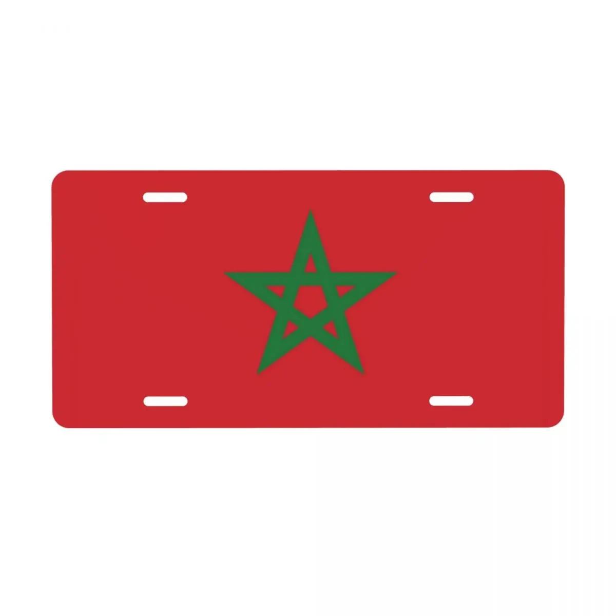 

The Flag Of Morocco License Plate Cover Decoration Vanity Tag Aluminum Metal License Plate Sign 12x6 Inch