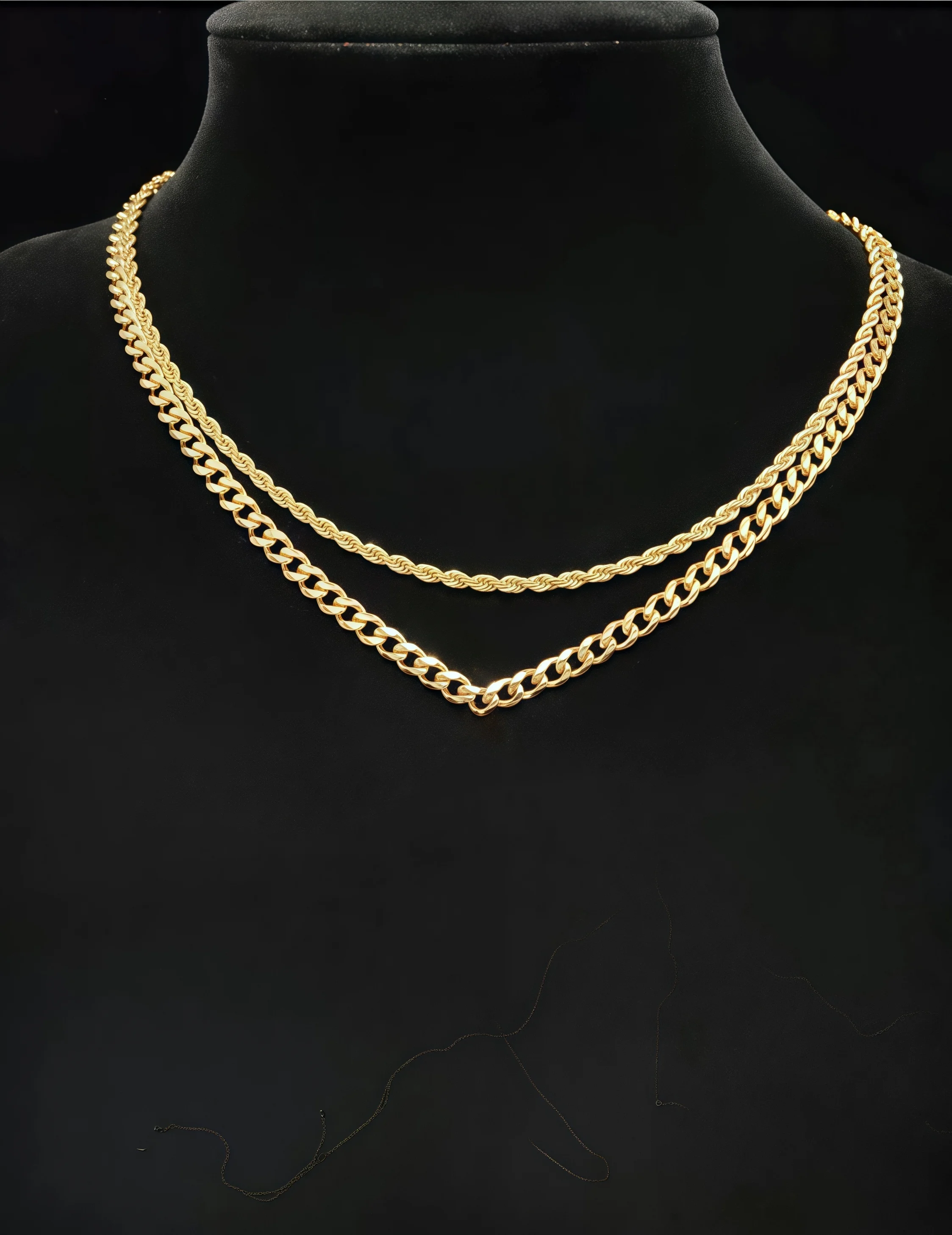 Hip-hop Chain & Rhinestone Cross Pendant Necklace, Couple's Stainless Steel Necklace, Cuban Chain with Rhinestone-Set Jewelry