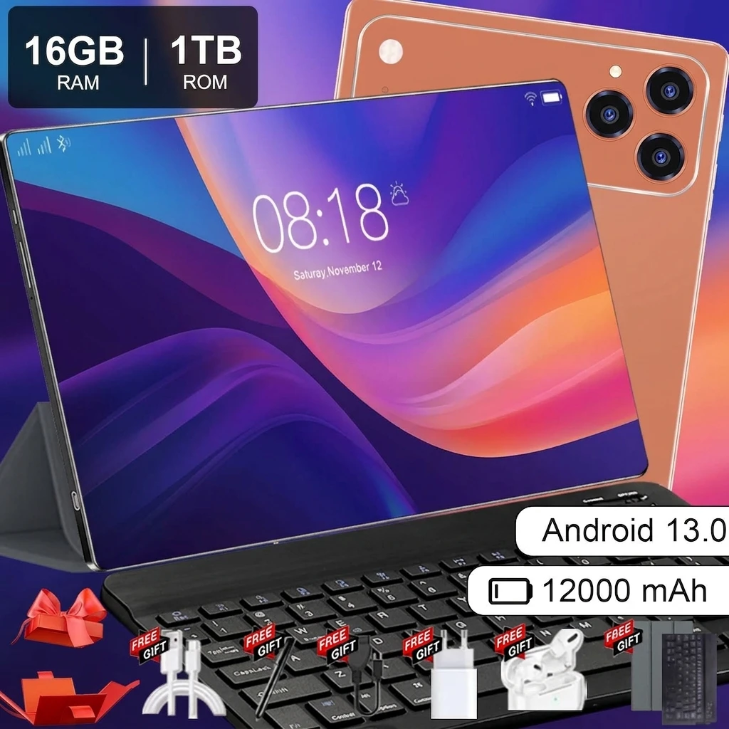 Tableta para uso diario, pantalla de 10,36 pulgadas, sistema Android 13 y procesador de 10 núcleos, 12 GB de RAM + 512 GB de