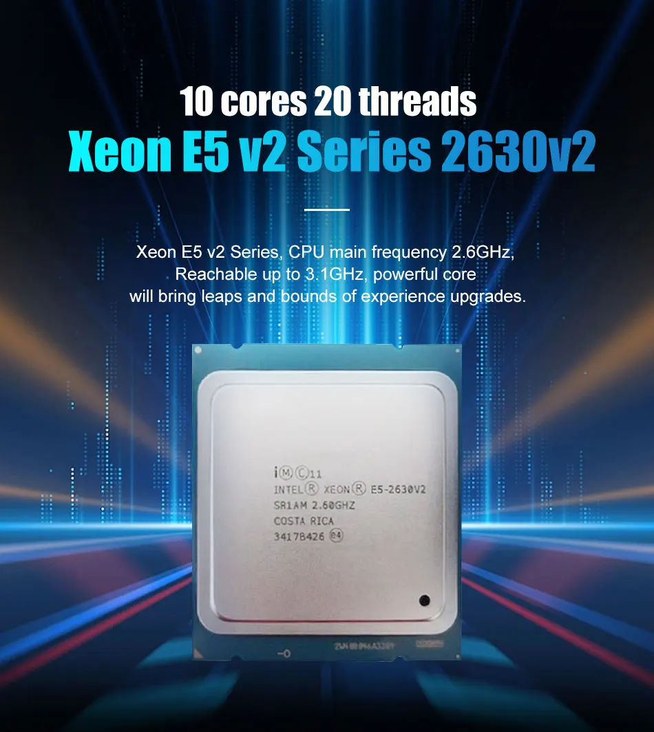 مستعمل الأصلي إنتل سيون CPU E5 2630V2 SR1AM 2.60GHz 15 متر 80 واط LGA2011 E5-2630V2 سطح المكتب المعالج DDR3 الذاكرة X79 اللوحة الأم