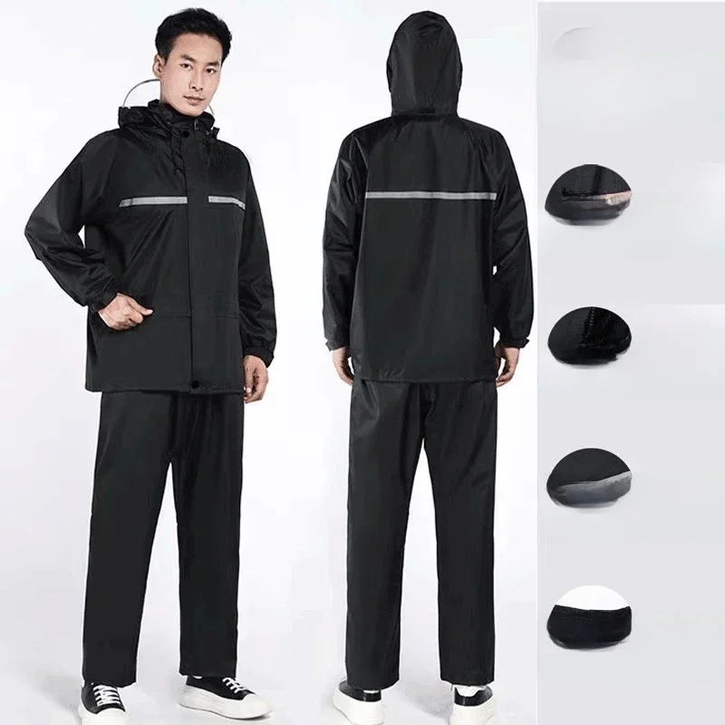 AliExpress NONE Raincoat and Rainpants Suit Full Body Rainstorm Prevention Electric Bicycle Motorcycle Takeaway Riding Reflective Split Raincoat