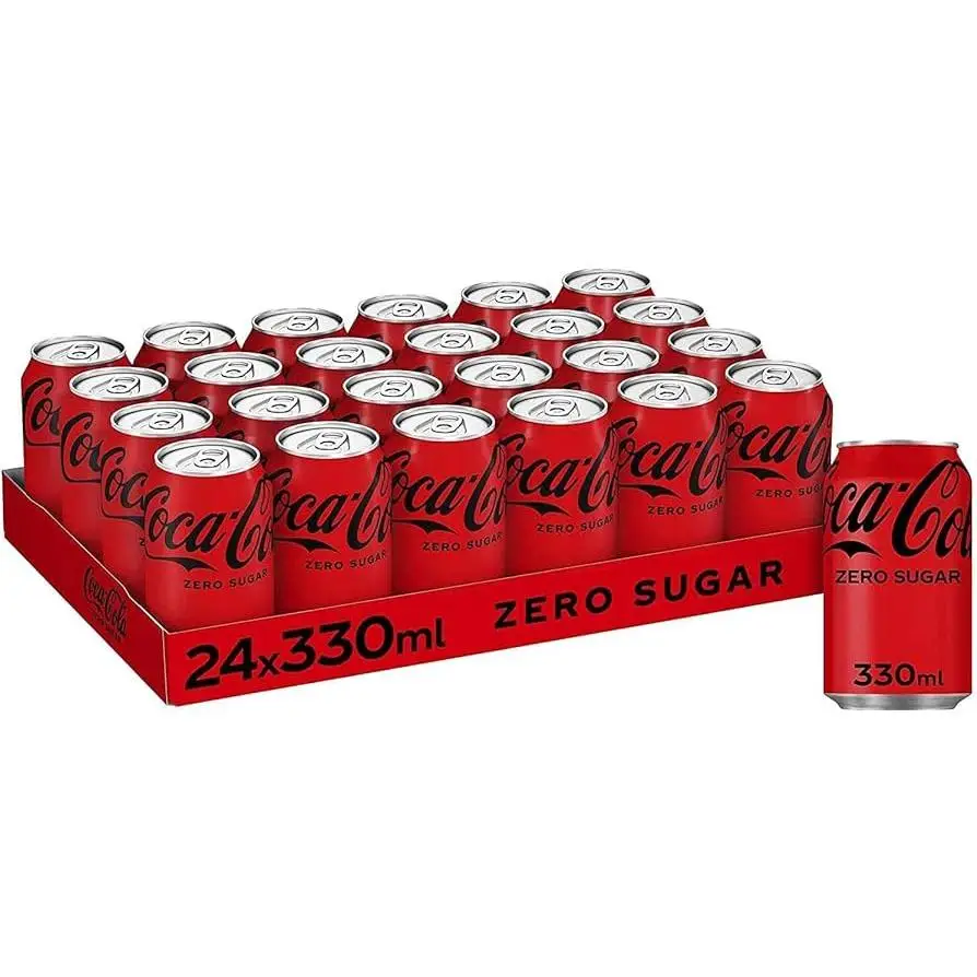 COCA COLA / COCACOLA ZERO-Saveur Originale, Boîte de 24 Boîtes de 33 Alexand/ 330ml, Livraison depuis l'Espagne, 24 Pièces