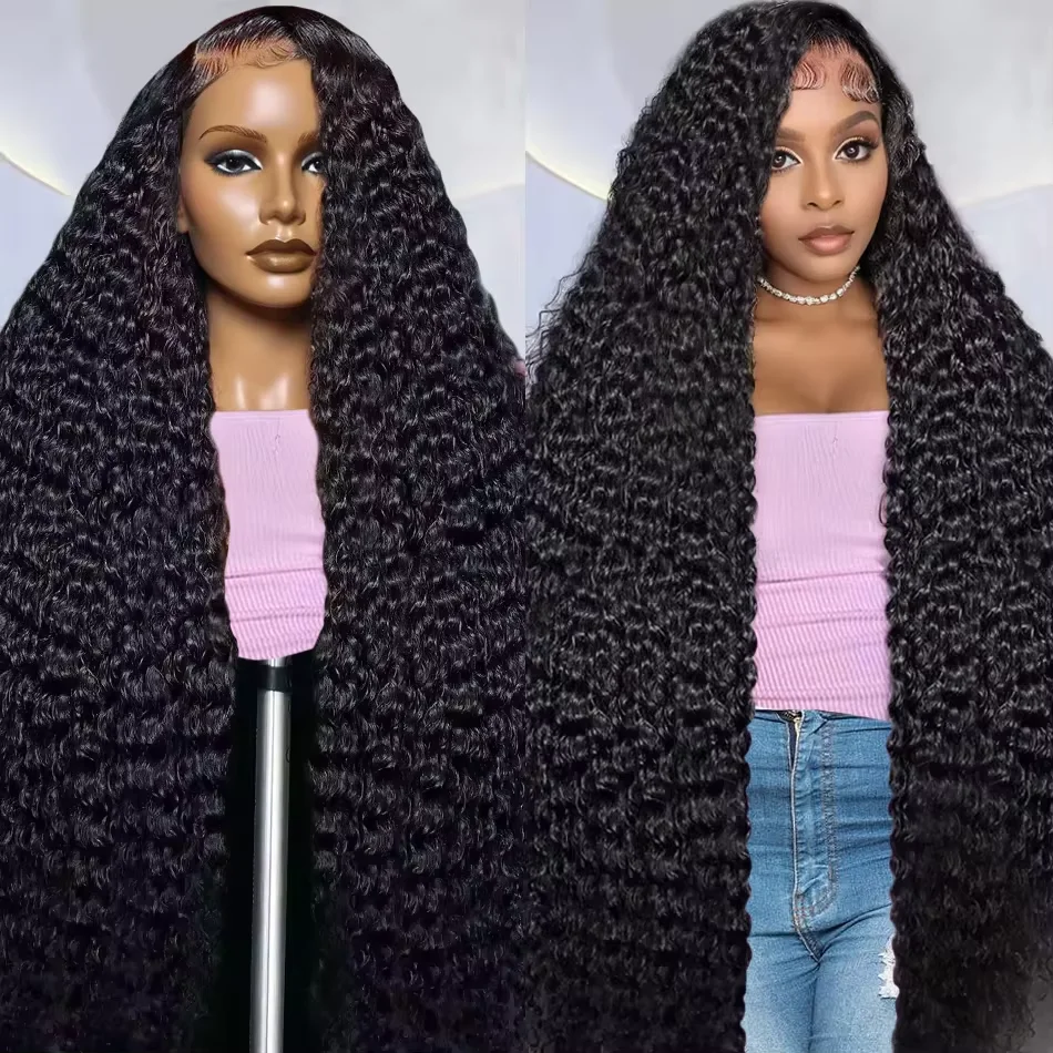 30 34 Inch Curly 13x4 Lace Front Human Hair Wigs Brazilian 220% Loose Deep Wave 13x6 HD Lace Frontal Wig Human Hair Pre Plucked