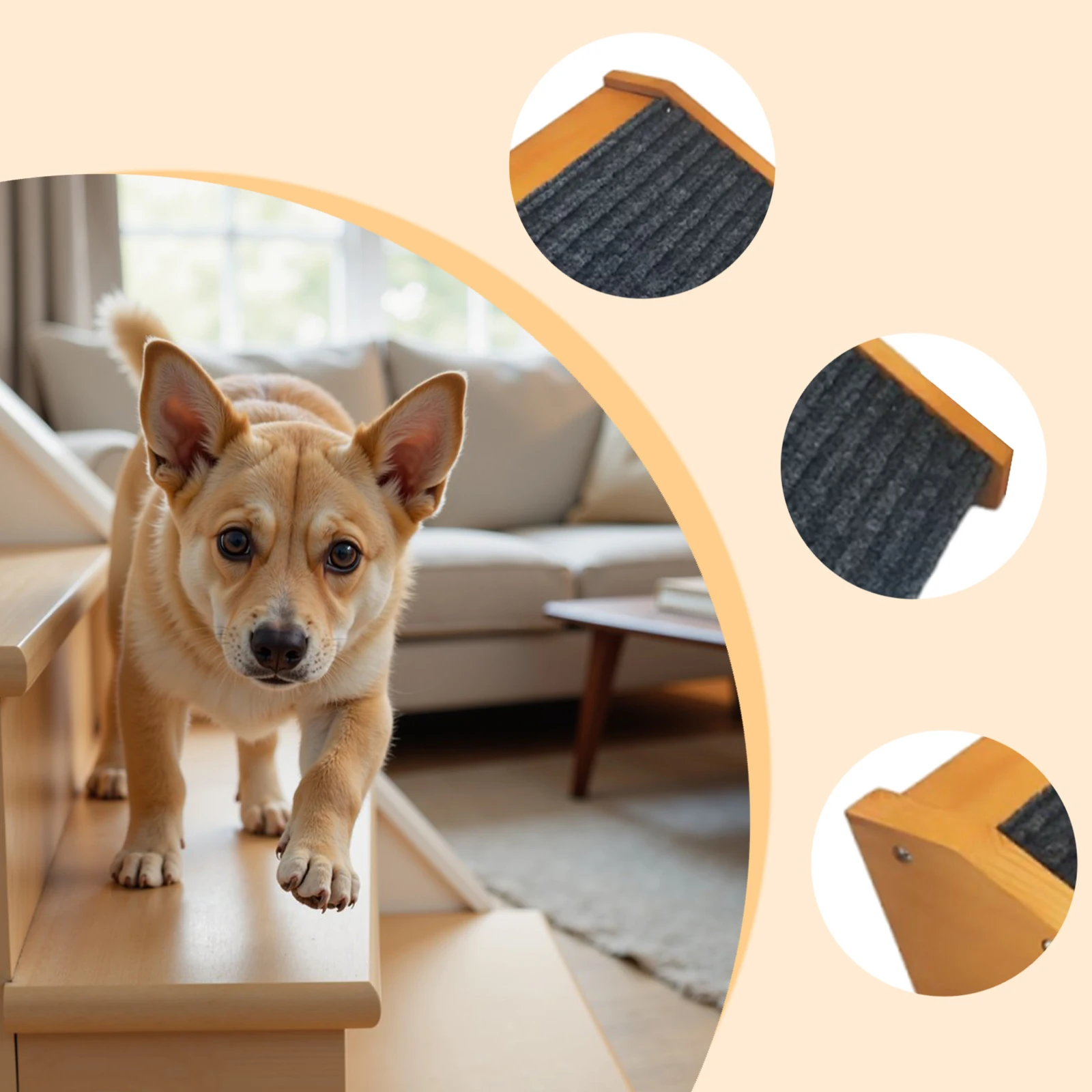 1 قطعة منحدر الكلب الخشبي تسلق سلم صغير القط والكلب الدرج الحيوانات الأليفة منحدر الحيوانات الأليفة الدرج ل سرير هريرة المنزل الأكبر سنا القطط الكلب في الهواء الطلق