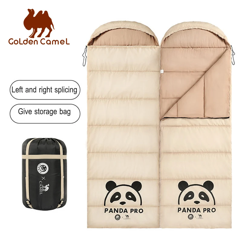 GOLDEN CAMEL Camping Sleeping Bags Outdoor Double Warm Windproof Cotton Envelope Backpacking Sleeping Bags Camping Equipment