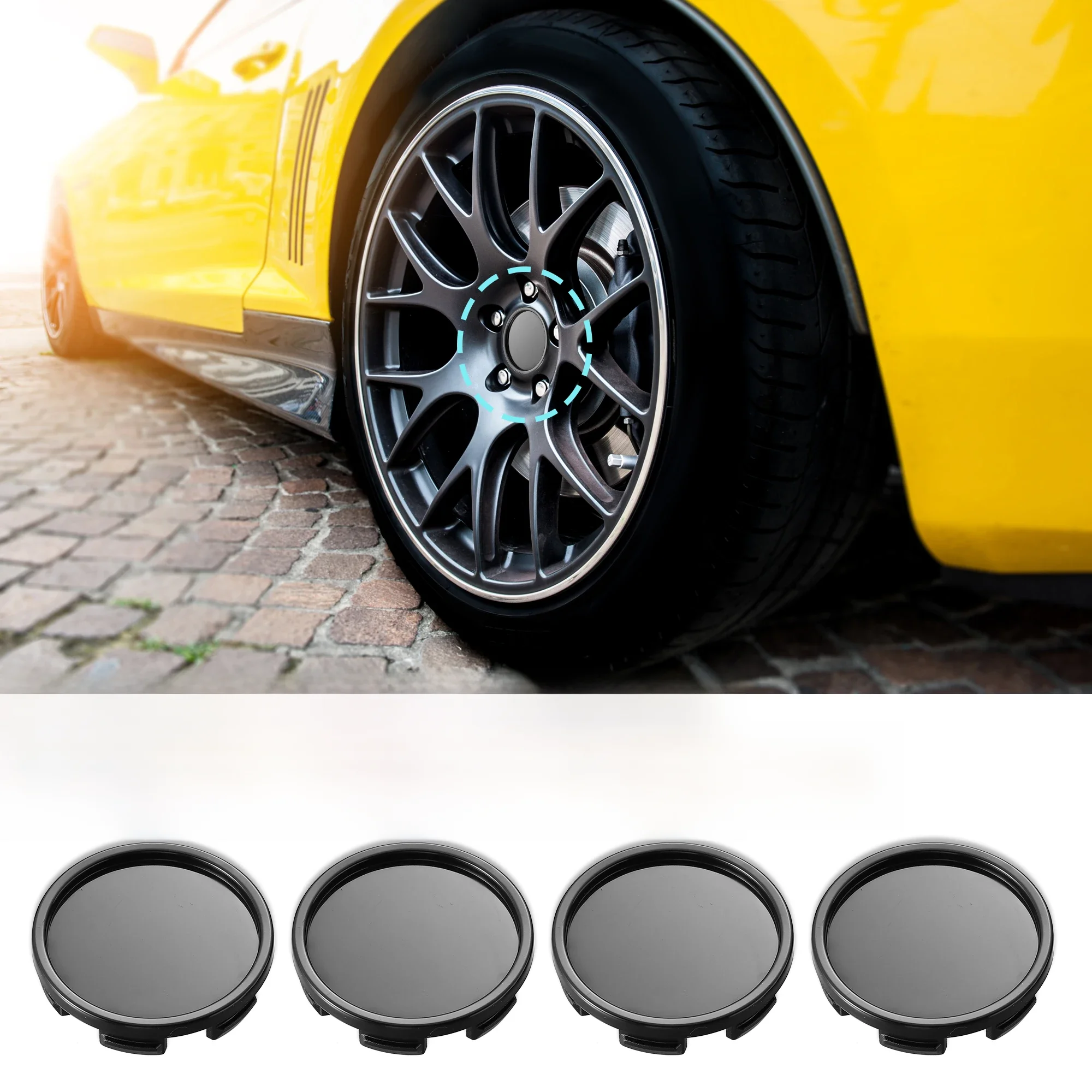 X Autohaux 4 pièces OD 75mm 70mm 68mm 65mm 58mm 55mm 64mm 59mm 53mm capuchons centraux de roue automobile couvercle de capuchon de moyeu de pneu universel