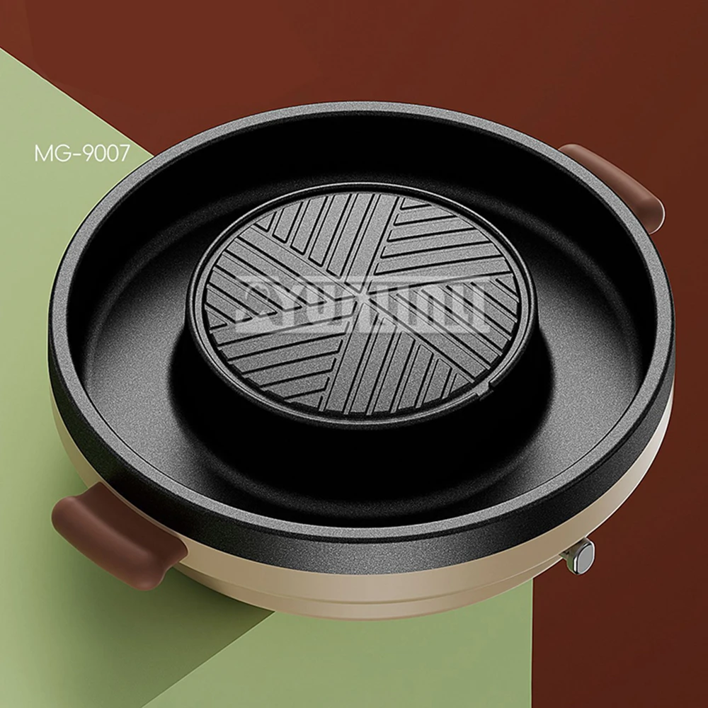 เตาบาร์บีคิวทรงกลมแบบพกพาอุปกรณ์บาร์บีคิวสำหรับใช้ในบ้านในร่ม