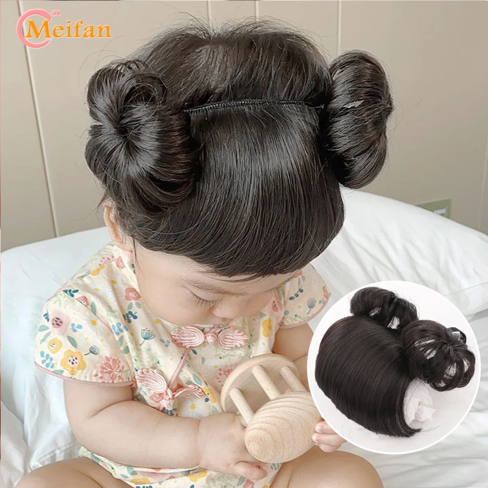 MEIFAN Girl Baby Children\'s Fake Bangs Wig with Rubber Hairband Bangs Chignons Daily Wear Bangs Cosplay Hairpieces Accessories