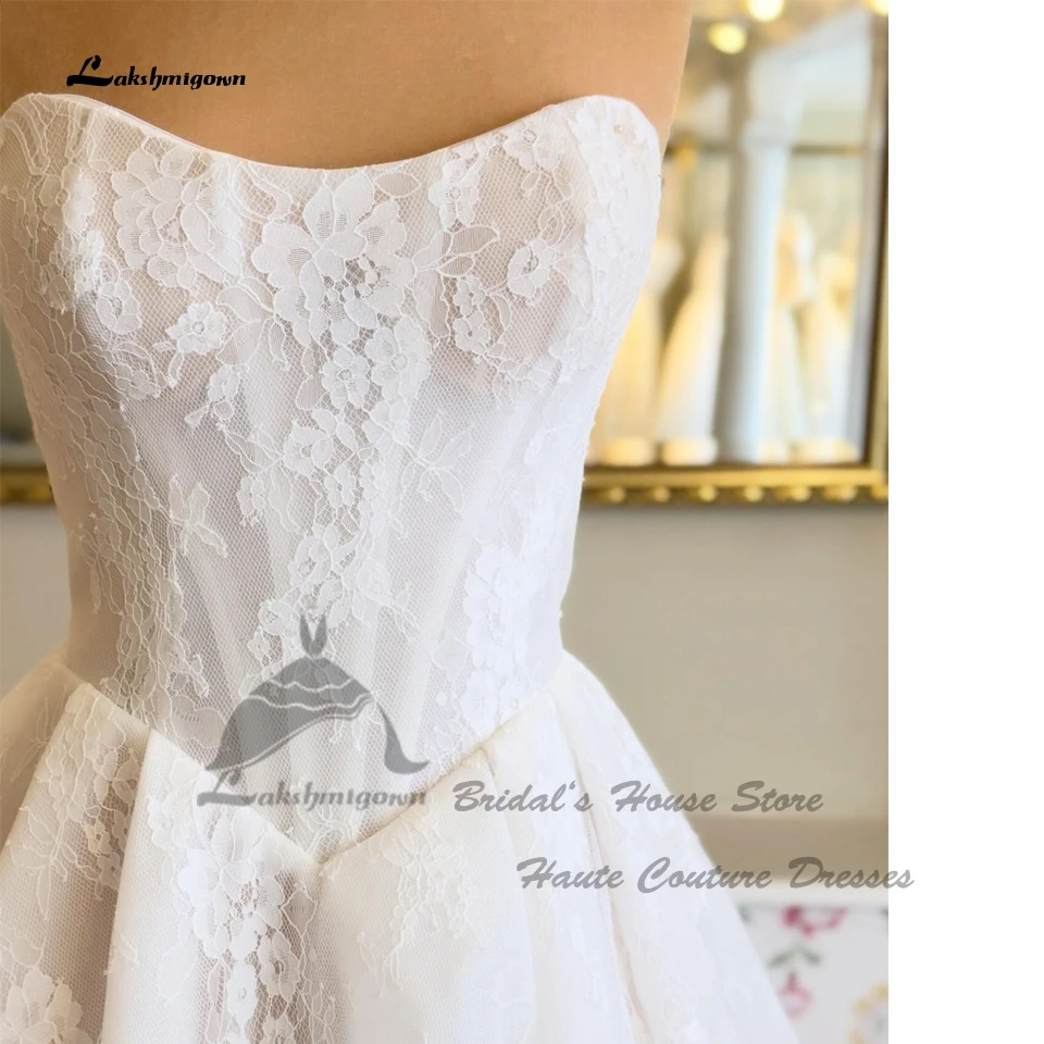 Lakshmigown Luxuriöse Spitzen-Hochzeitskleider für die Kirche, schulterfrei, 2026, Vestido, böhmische Landhaus-Brautkleider, trägerlos, maßgeschneidert – Detail 4