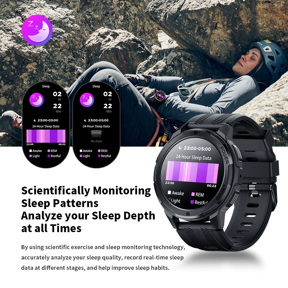 SKMEI 410mAh AMOLED Smartwatch 1.43 inch 1ATM Waterproof Heart Rate Monitor Pedometer Bluetooth Call Smart Watch for android ios