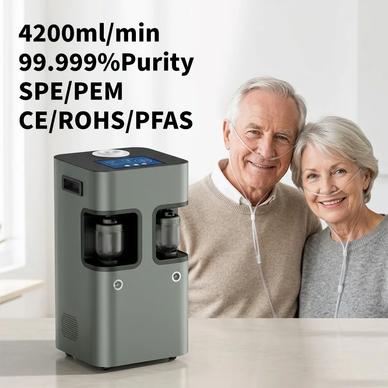 Bulk Sale 4200ml/min Domestic Hydrogen Inhalation Machine SPE PEM Tech Best 99.99% Purity H2 Inhaler Generator Factory Direct CE