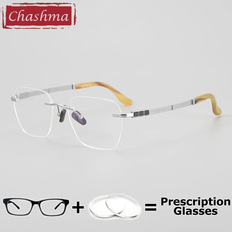 

Top Quality Optical Prescription Glasses Anti Blue Ray Durable Multifocal Progressive Lenses Fashion Rimless Spectacle for Men