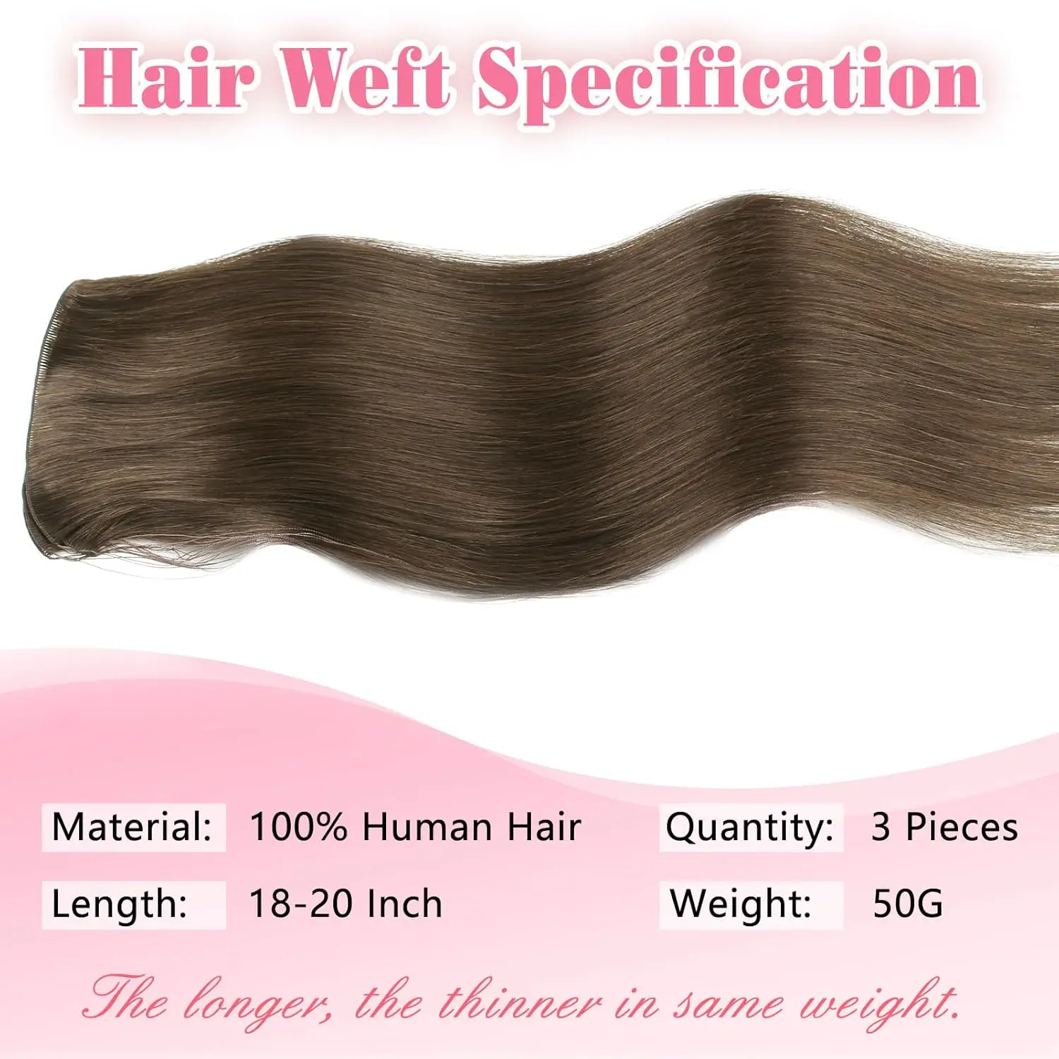 Sixstarhair, 3 шт., ручная работа, наращивание утка, наращивание волос, 50 г, 18/20 дюймов, пришивные наращивания, настоящие человеческие волосы Remy для женщин