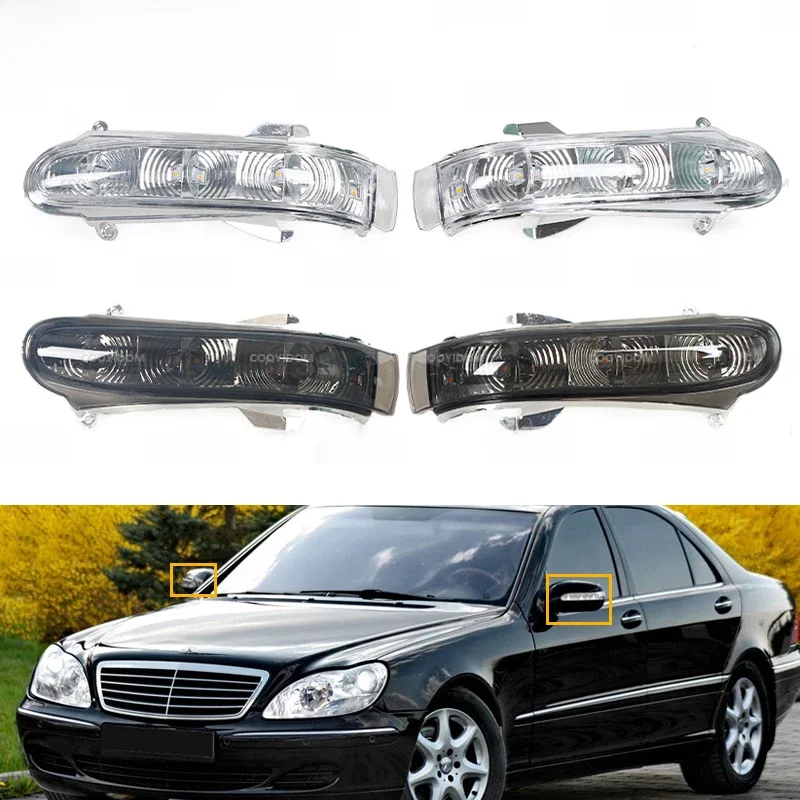 COOYIDOM Lusterko boczne przednich drzwi samochodu Światła kierunkowskazów Do Mercedes Benz W220 W215 CL S S300 1999-2002 7 Szerokie światło LED — zdjęcie 2