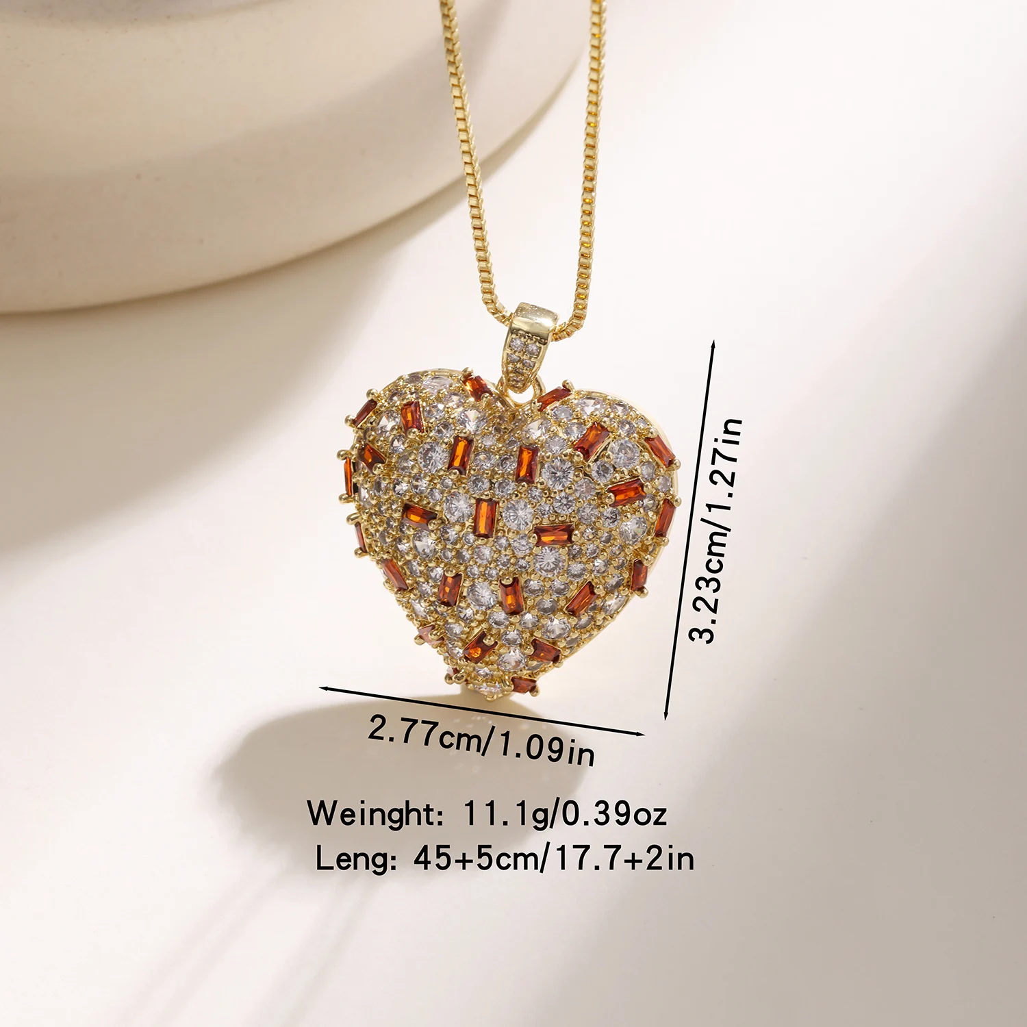 Nidin Iced Out Full Pave Zircon Heart Pendant For Women Hollow Solid Love Choker Necklace Luxury Bling Crystal Fine Jewelry Gift