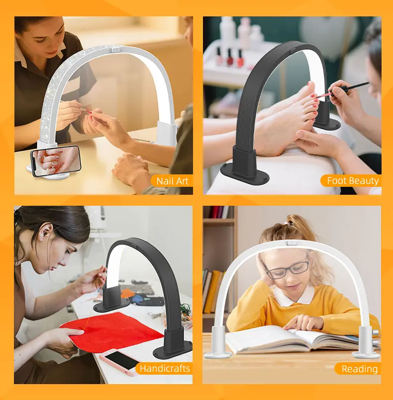 Мини-луна, заполняющий светильник для ногтей, красота ресниц, ручное освещение, рабочая лампа, трехцветная регулируемая лампа для защиты глаз, специальная красота