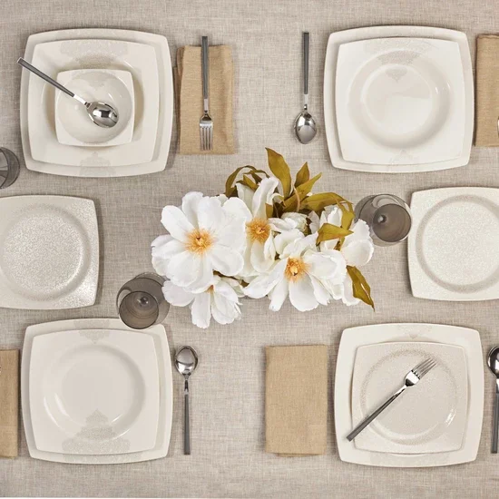 Flava 24 Pieces 6 Person Porcelain Dinnerware Squarequare